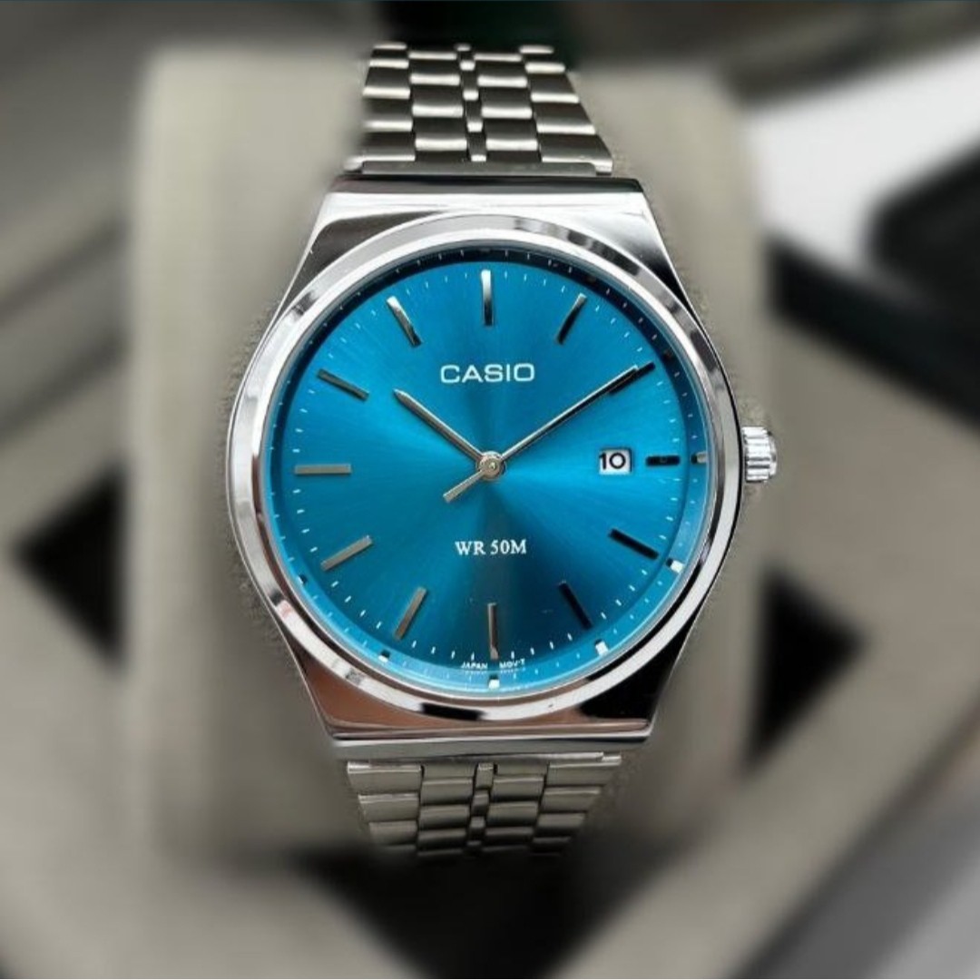 ساعت مچی مردانه کاسیوCASIO وینتیج صفحه رنگ بندی بند استیل رنگ ثابت کد2463