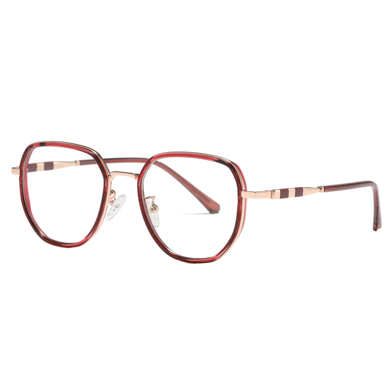 فریم عینک طبی چند ضلعی زنانه مدل ُTRZC829 C42-P81 Transparent Red