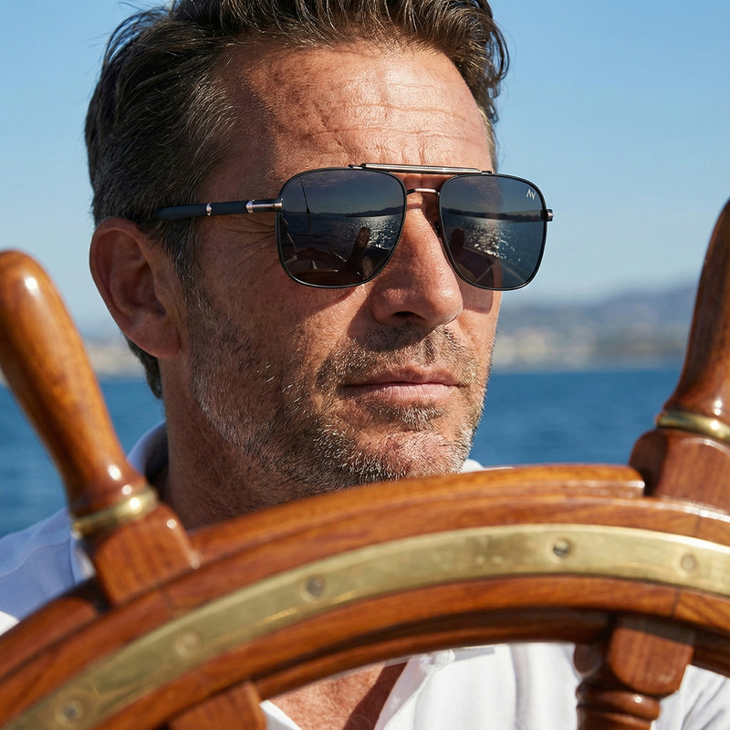 عینک آفتابی خلبانی (Aviator) مردانه آلبرت وگ مدل 6320C84P101 Polarized Avantgarde Visionary