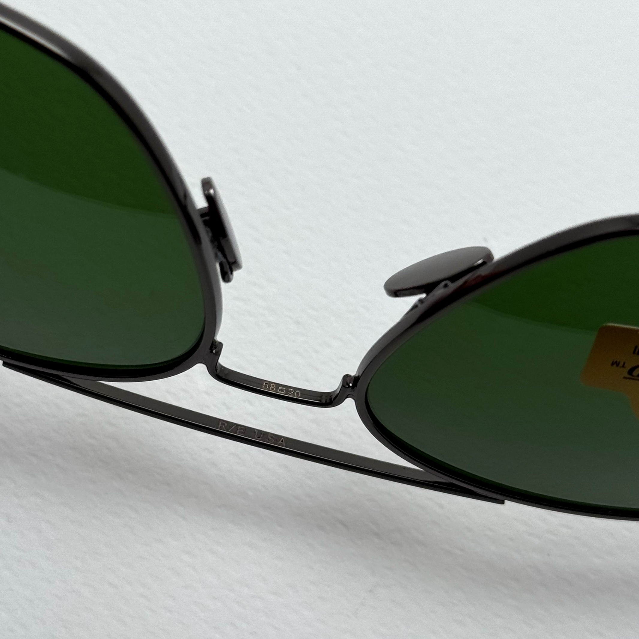 عینک آفتابی خلبانی رندولف شیشه سنگ آنتی رفلکس سبز فریم نوک مدادی فول پک RANDOLPH AVIATOR RE 58 24K