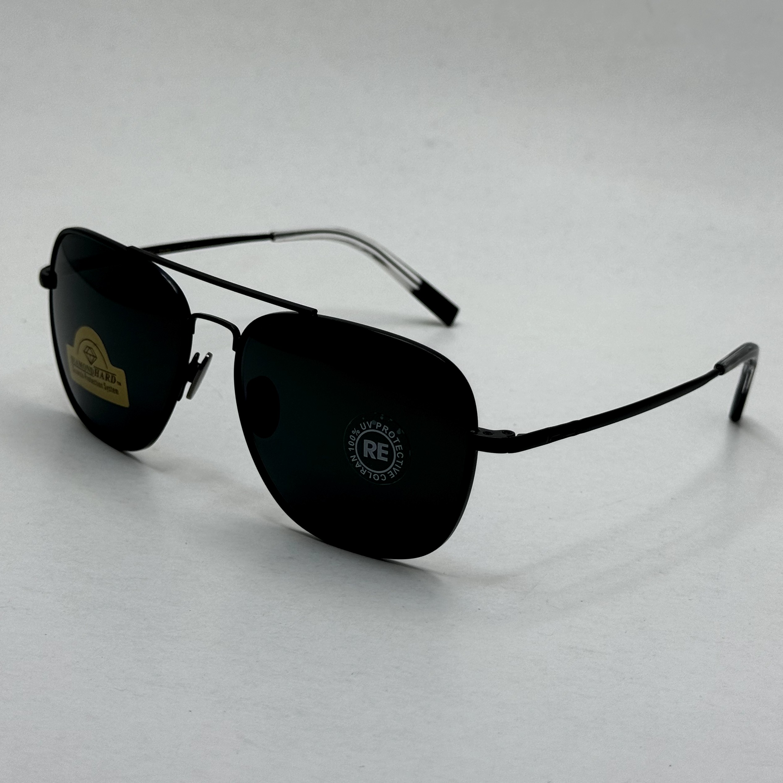 عینک آفتابی خلبانی رندولف شیشه سنگ آنتی رفلکس مشکی فریم مشکی فول پک RANDOLPH AVIATOR RE 58 BLACK