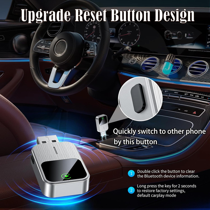 کارپلی و اندروید اتو مدل 2in1 Carplay/Android Auto k2