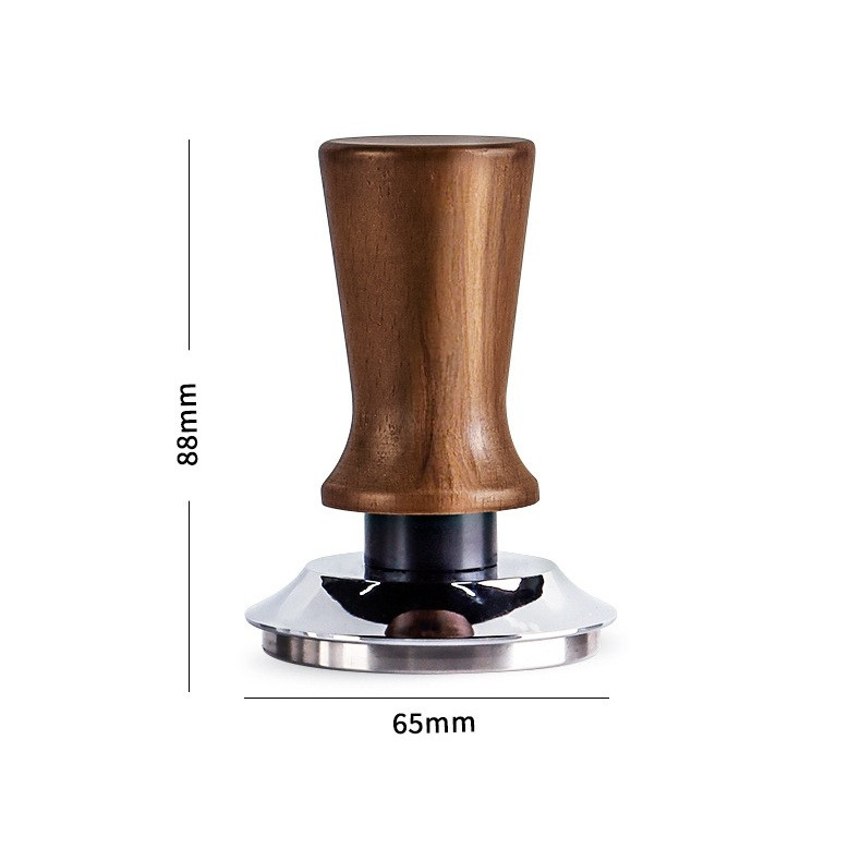 تمپر قهوه مدل 51mm wood handle شیار دار