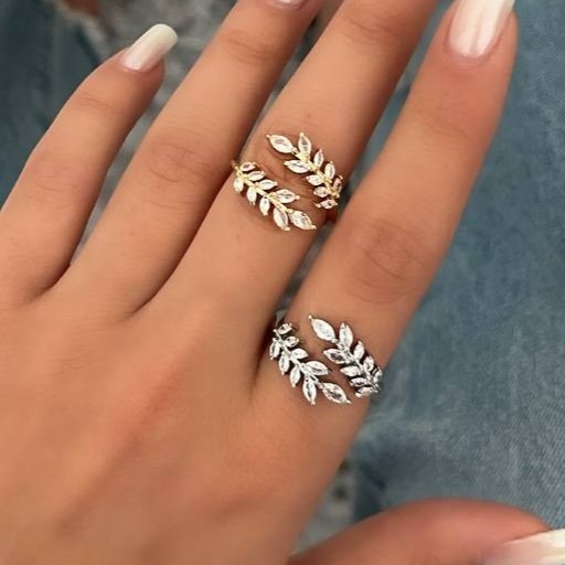 انگشتر زنانه ونکلیف نگین کاری شده فری سایز freesize رنگ ثابت با کیفیت بالا کد zmc (پس کرایه)