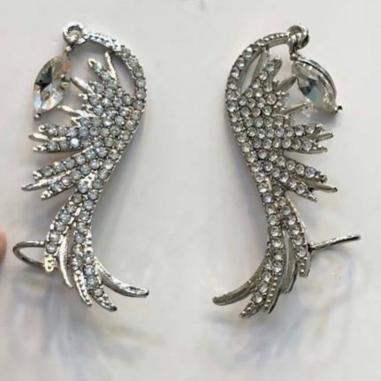 گوشواره ایرکاف نگین جواهری طرح تاج رنگ کاملا ثابت کد gy (پس کرایه) (پس کرایه)