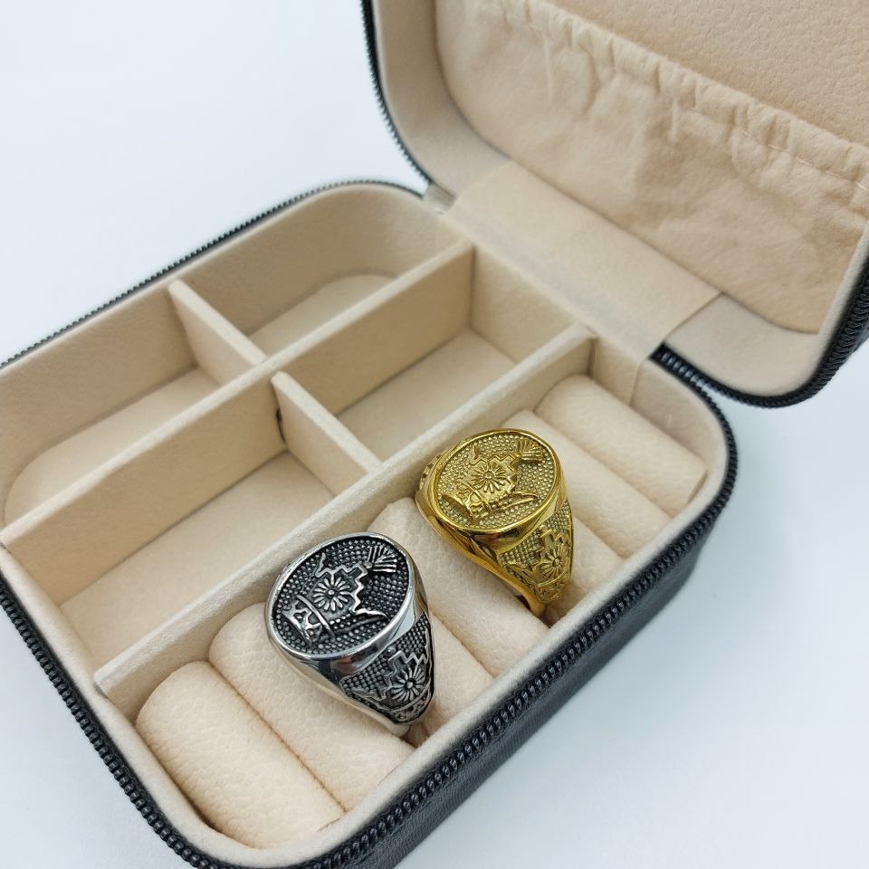 انگشتر استیل مردانه طرح نگین تنوع طرح رنگ کاملا ثابت کد mp (پس کرایه)