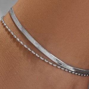 پابند استیل زنانه طرح دو لاین ستاره تنوع طرح رنگ ثابت کد mp (پس کرایه)