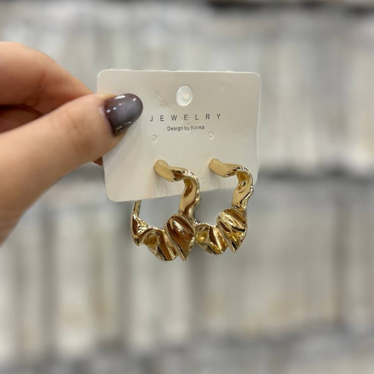 گوشواره فشن زنانه و دخترانه مینیمال دفرمه طرح گل برگ ترند رنگ ثابت تنوع مدل کدgy
