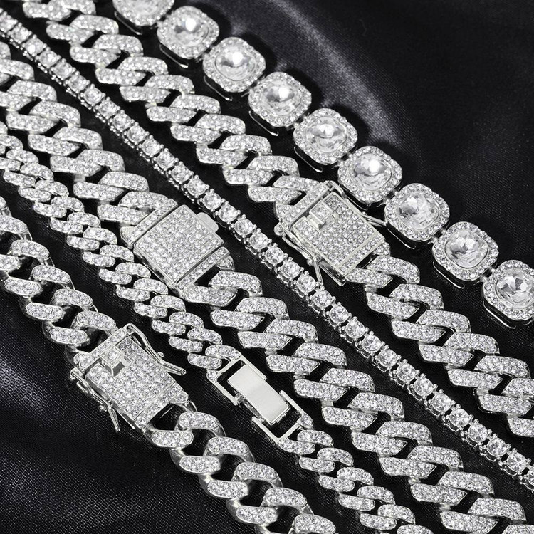 ست گردنبند و دستبند کارتیر فول نگین طرح چین فول chain در تنوع رنگ بالا درجه یک رنگ ثابت کد ki