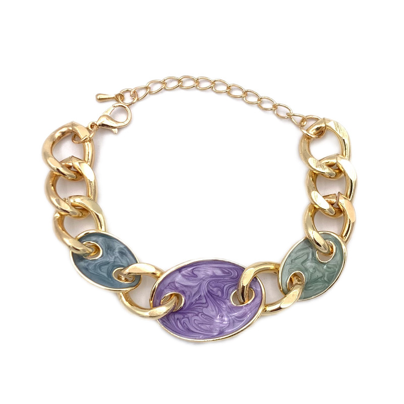دستبند زنجیری زنانه مدل میناکاری KYDAS112