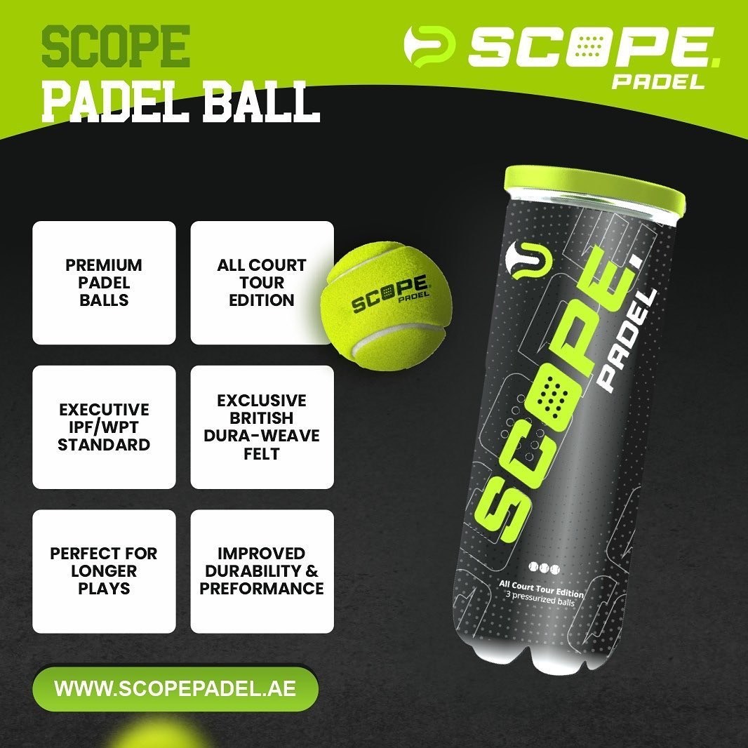 توپ پدل (تنیس پدل، اسکواش) Scope Padel قوطی 3 عددی اورجینال