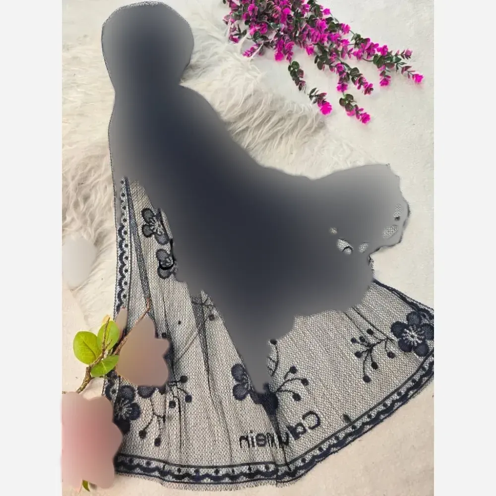 شال تور دانتل طرحدار حاشیه دانتل ابعاد 180 در 70 زنانه