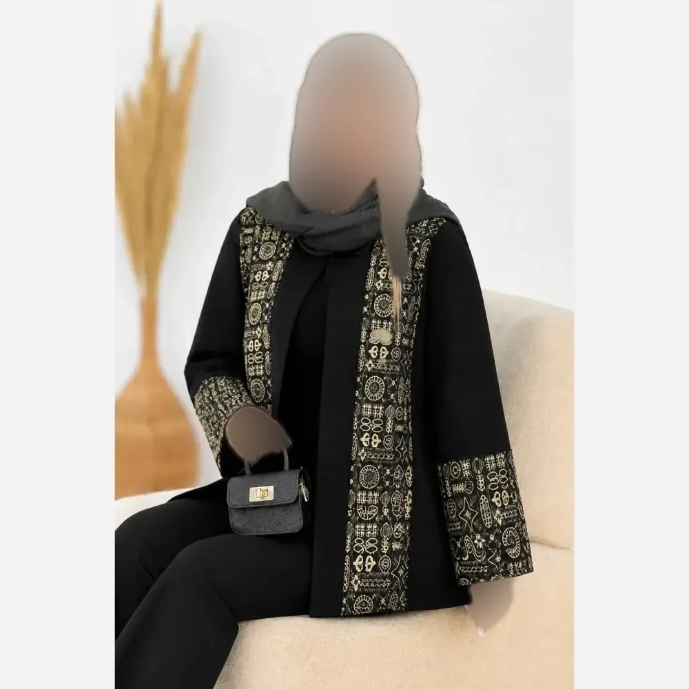 کت زنانه مدل ماندانا جنس پرشین مکانیک سوزن دوزی شده فری سایز 36 تا 46
