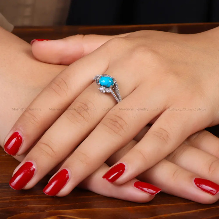 انگشتر فیروزه شجری زنانه کد 34715