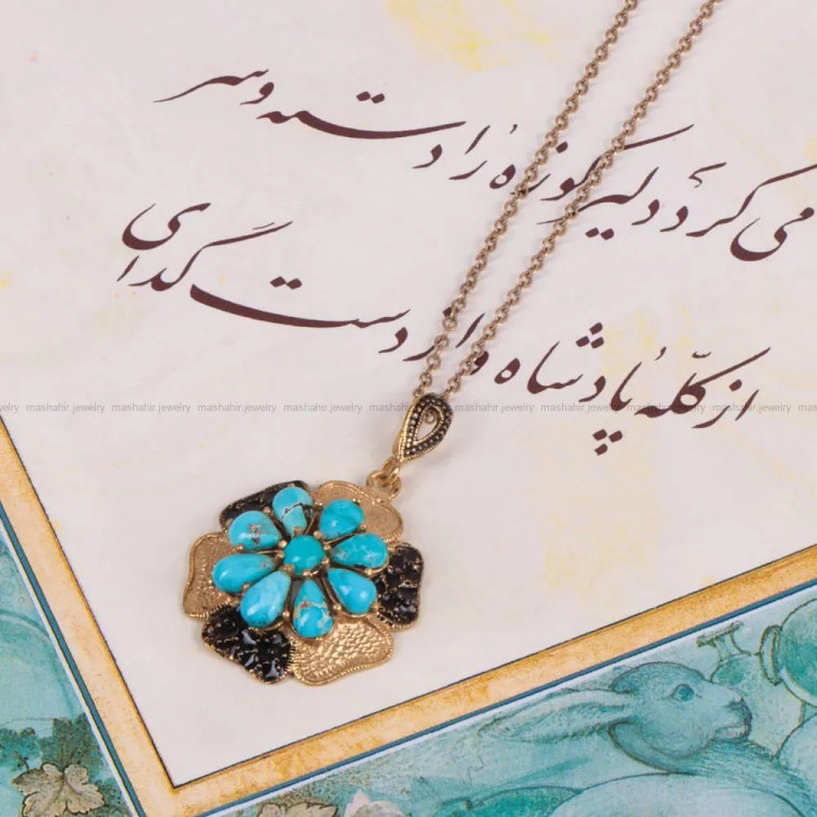 گردنبند فیروزه زنانه کد 441