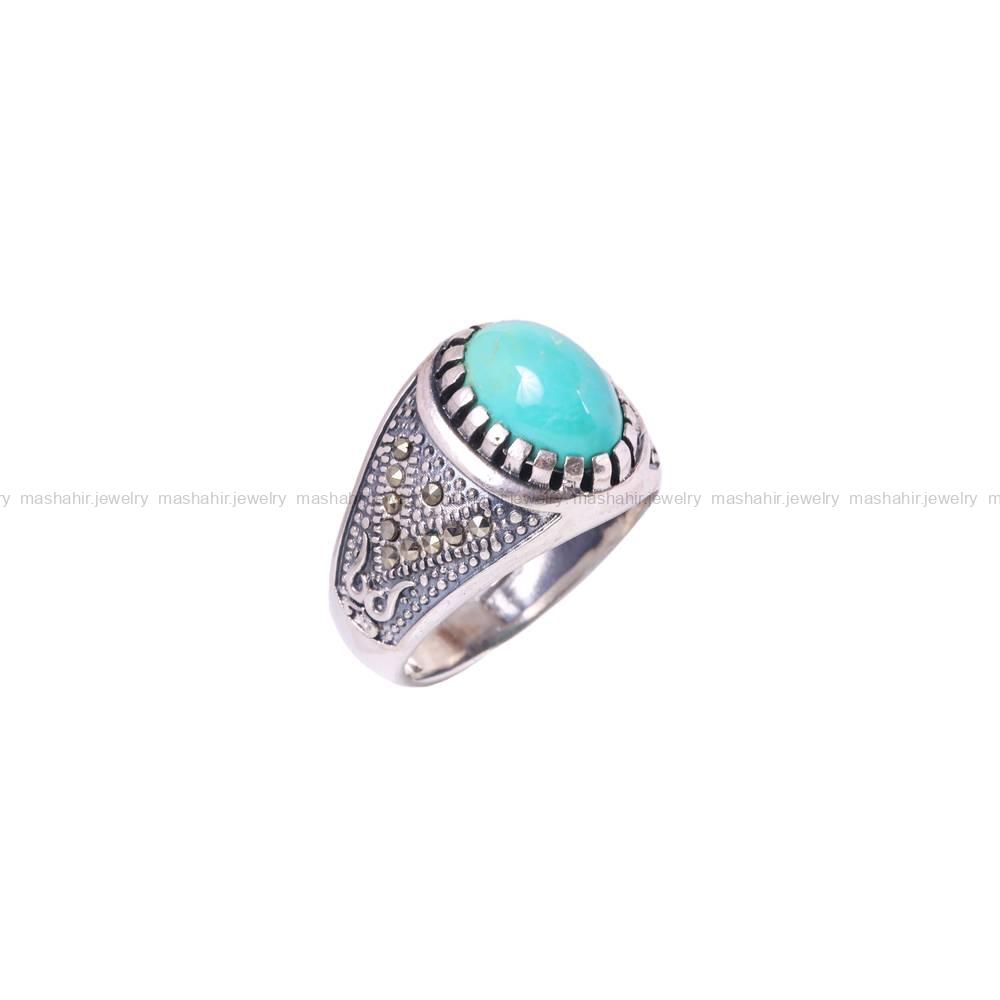 انگشتر فیروزه شجری مردانه کد 6363