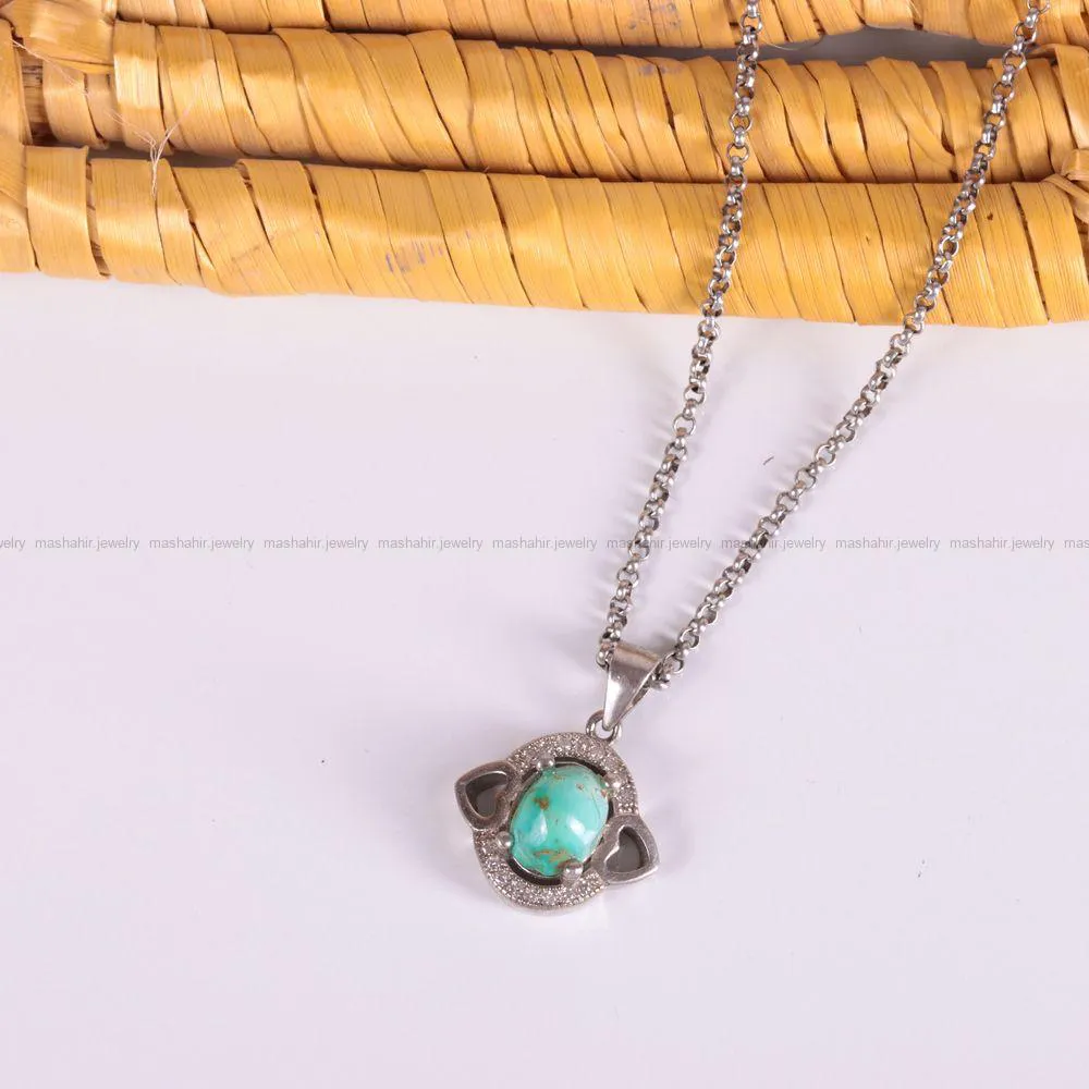 گردنبند فیروزه زنانه کد 2566