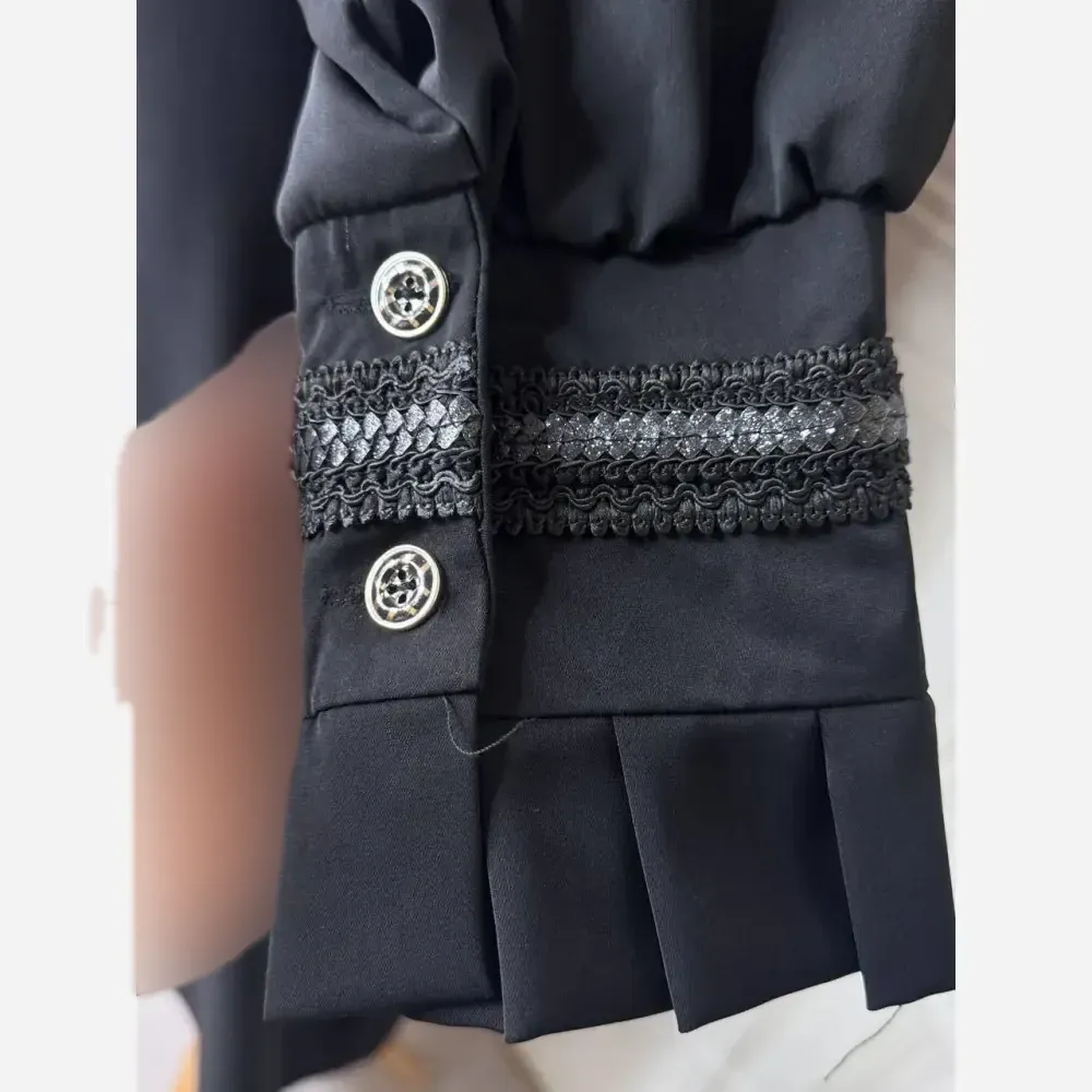 عبای زنانه مدل سلین جنس الیزه رنگ مشکی فری سایز مناسب تا 54
