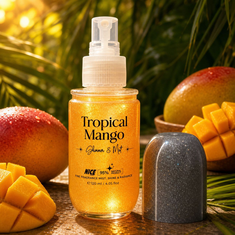 بادی میست شاین زنانه نایس پاپت مدل Tropical Mango با رایحه شیرین و میوه ای حجم 120 میلیلیتر