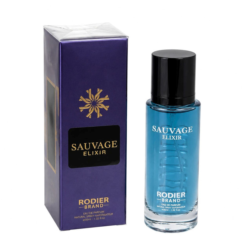 عطر جیبی مردانه رودیر مدل SAUVAGE ELIXIR با رایحه گرم و تلخ حجم 30 میلیلیتر