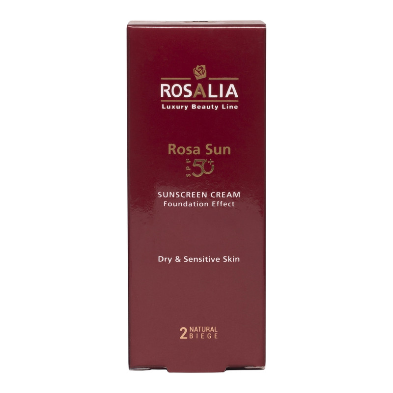 کرم ضد آفتاب رنگی رزالیا SPF50 مدل D-S Skin_LB مناسب پوست های خشک و حساس حجم 40 میلی لیتر