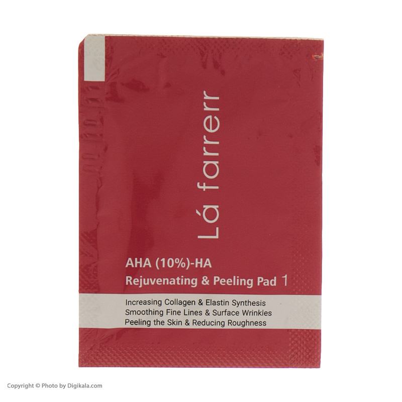 پد جوان کننده و لایه بردار پوست لافارر مدل AHA10% و هیالورونیک اسید بسته 30 عددی