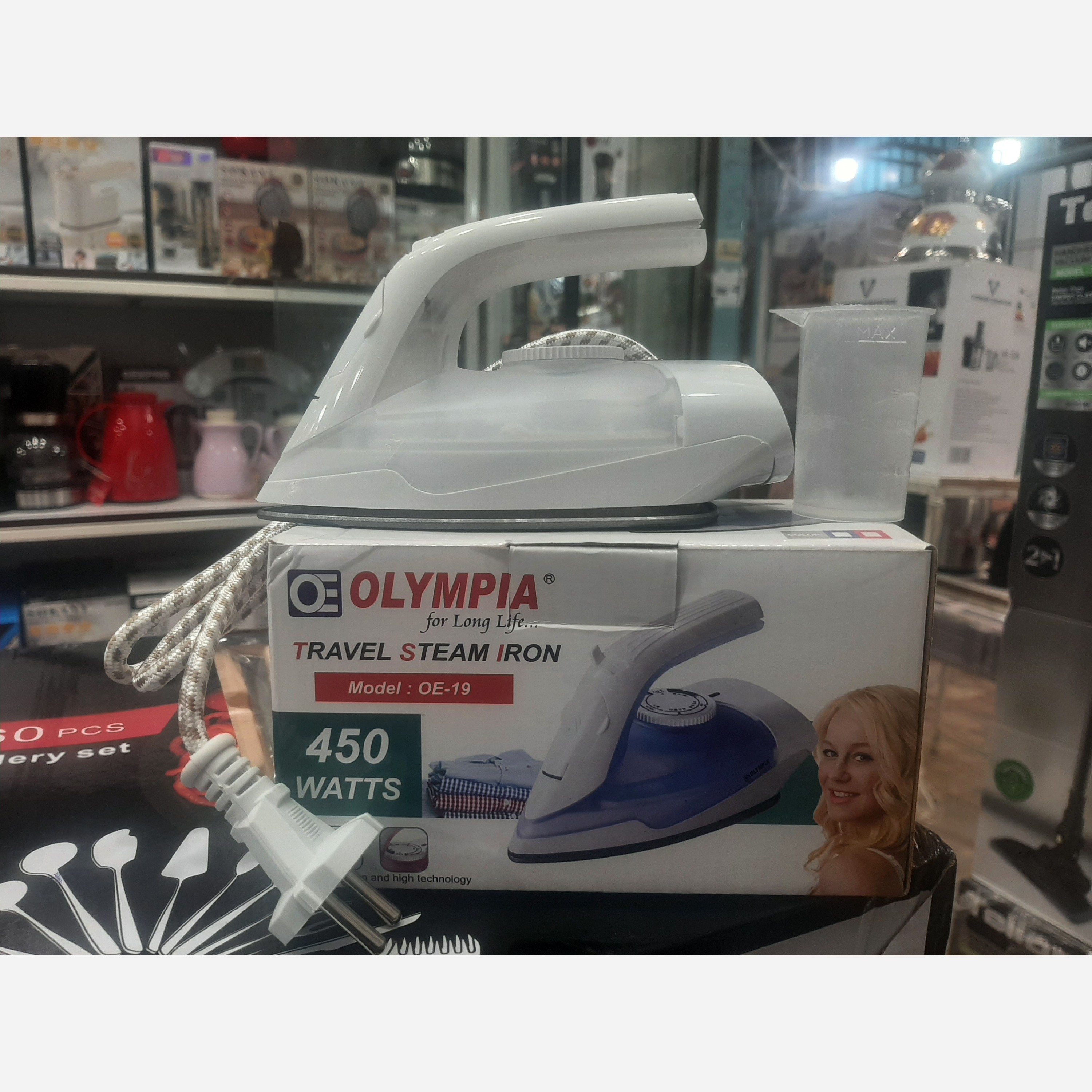 اتو بخار  مسافرتی المپیا مدل OE019 اتو Olympia تک رنگ سفید