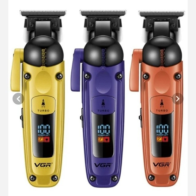 ماشین اصلاح حجم زن سر و صورت وی جی آر با تیغه تیتانیوم و نمایشگر LED خط زن مدل V-274 ورژن جدید 274 ( گناوه مارکت )
