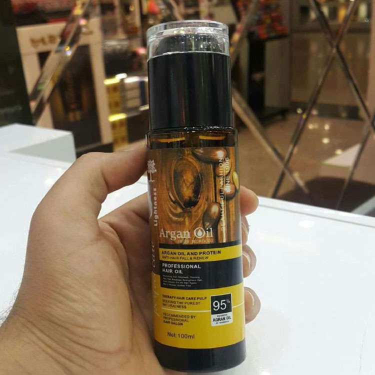 روغن آرگان خالص اصل lightness argan oil حجم 100 میل روغن ارگان لایت نس سرم آبرسان مو تقویت موی دکلره شده روغن ضد موخوره