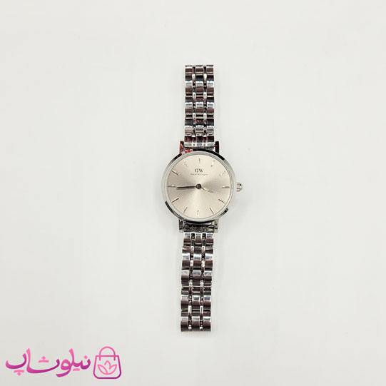 ساعت مچی دنیل ولینگتون زنانه مدل عقربه ای با بند نقره ای و صفحه طوسی کیفیت مستر کد 3700
