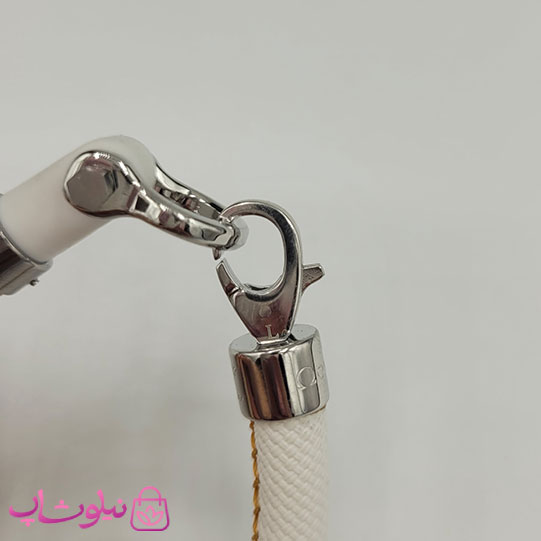 دستبند امگا رابر سفید مردانه سایز لارج کیفیت مستر با دوخت نارنجی (طراحی جدید) کد 1450