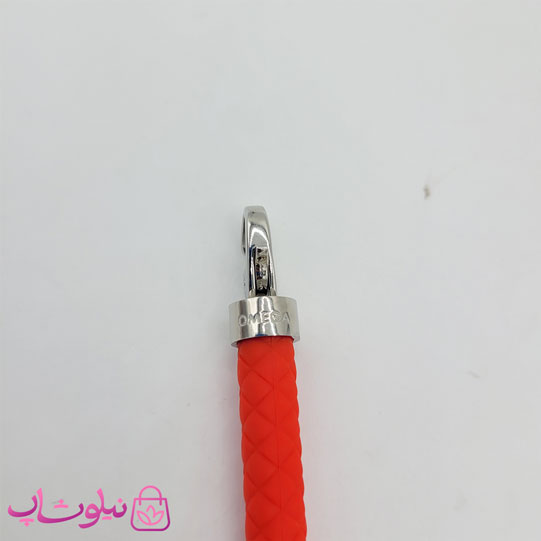 دستبند امگا رابر قرمز مردانه زنانه با قفل نقره ای کیفیت مستر کد 1100