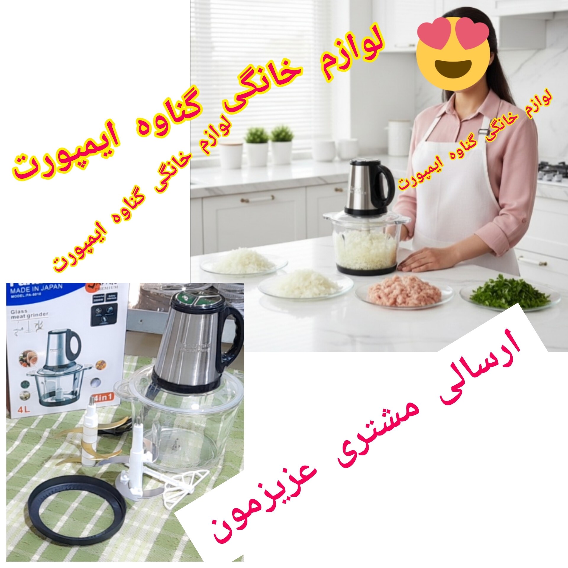 خردکن و غذاساز پاناسونیک موتور اصلی قدرتمند، جهت پوره کردن گوشت،مرغ،حبوبات پخته شده،خرد کردن سبزی و پیاز،میوه و ....