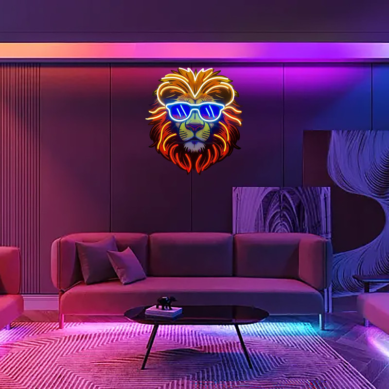 چراغ نئونی طرح شیر چاپ uv