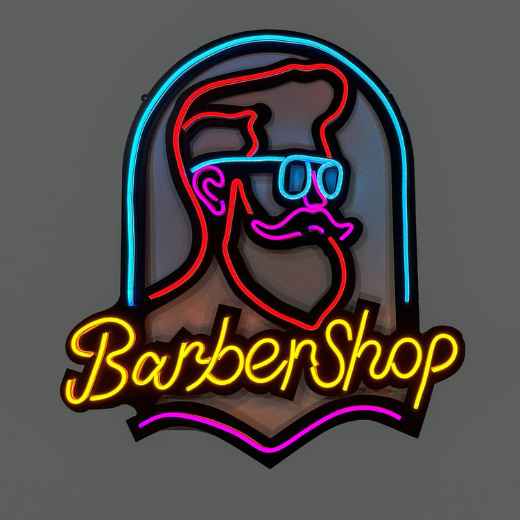 چراغ دیواری مدل نئونی طرح Barber Shop