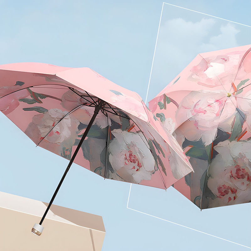 چتر گلد ایر مدل وارونه کیف دار کد Artistic Rose