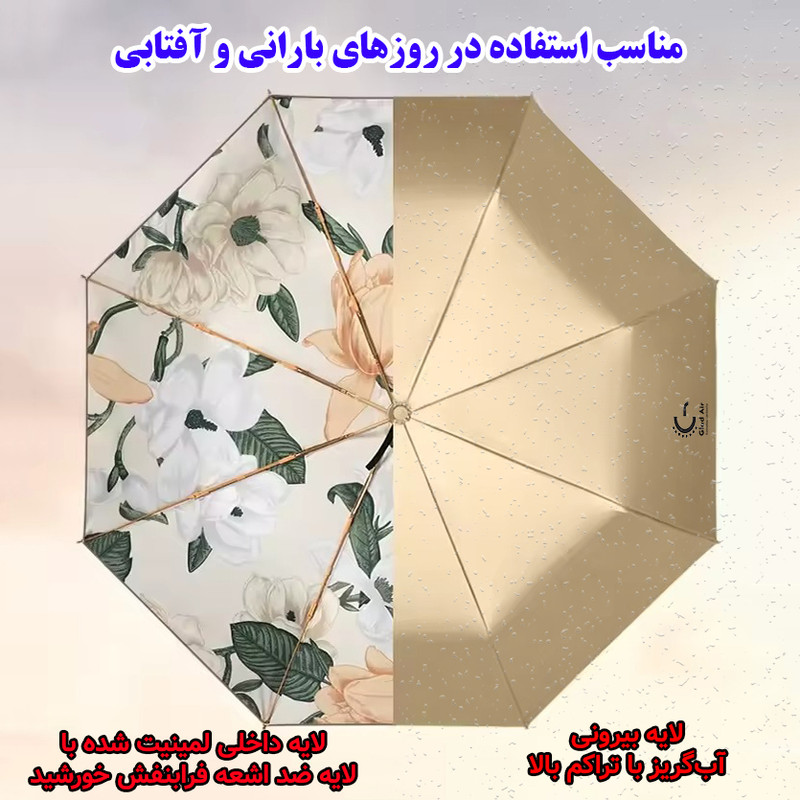 چتر 8 پره گلد ایر مدل نانو آبگریز طرح Spring قطر 100 سانتیمتر
