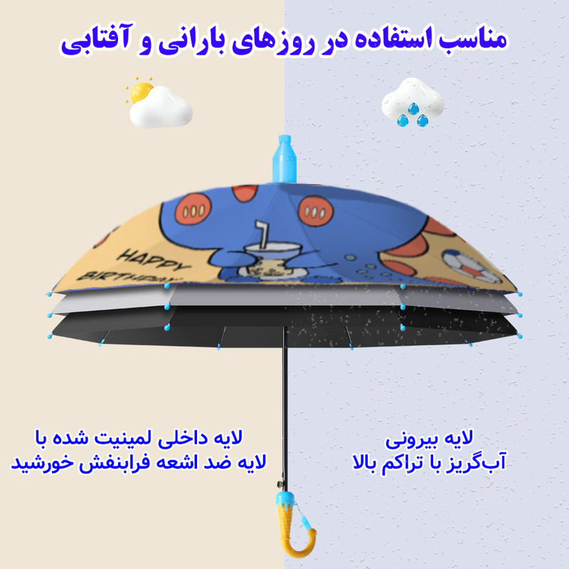 چتر بچگانه 8 پره مدل Dinosaur قطر 88 سانتیمتر