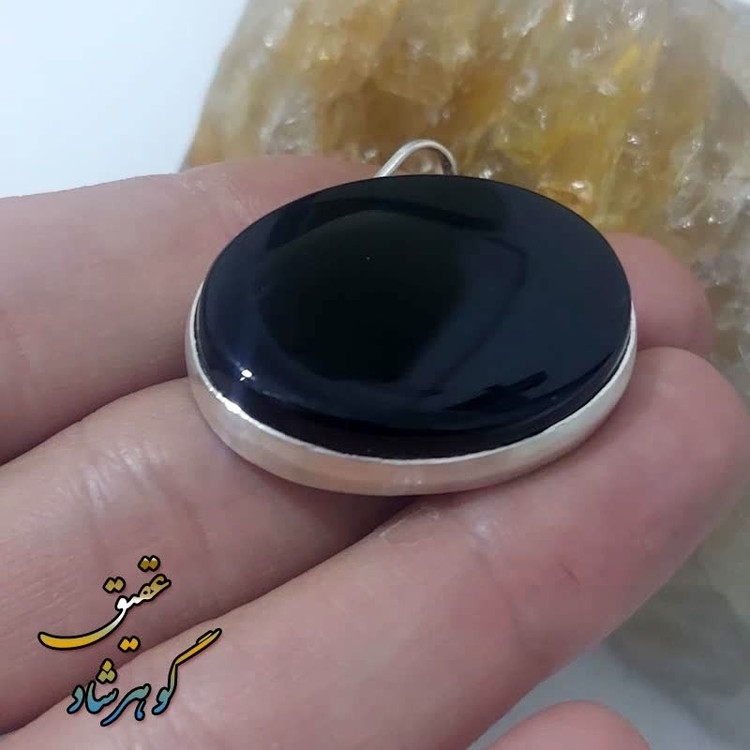 گردنبند نقره عقیق سیاه اصل