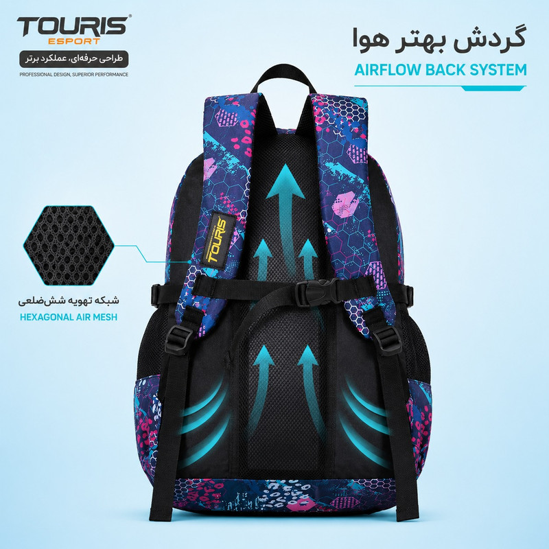 کوله پشتی توریث مدل PTS-150040 به همراه جامدادی