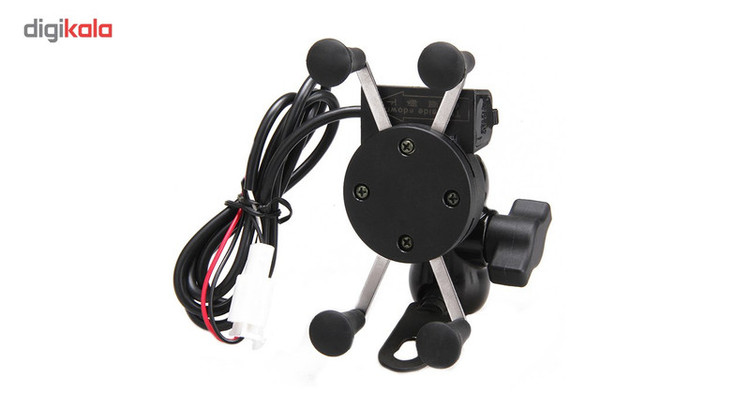 پایه نگهدارنده موبایل شارژر دار مناسب برای موتورسیکلت مدل Phone charging bracke
