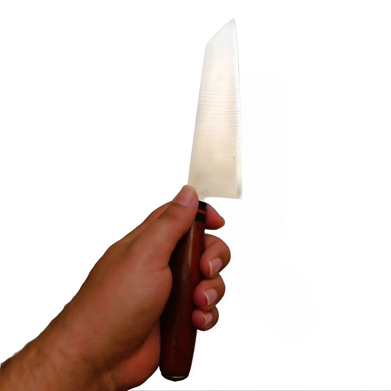 سرویس چاقو آشپزخانه ۲ پارچه با تیغه استیل و با دسته چوبی الماس زنجان مدل p-02