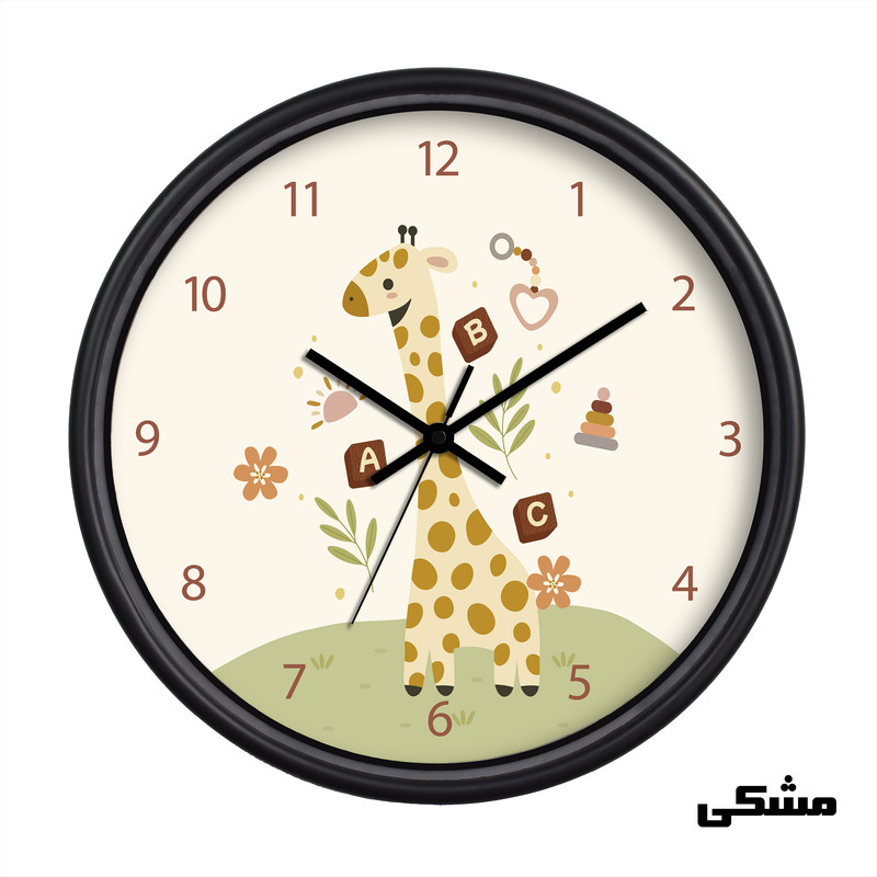 ساعت دیواری کودک سال بردز طرح زرافه مدل CW-Giraffe