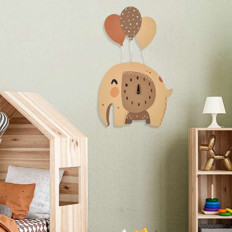 ساعت دیواری کودک طرح فیل بادکنکی مدل MKids54-D