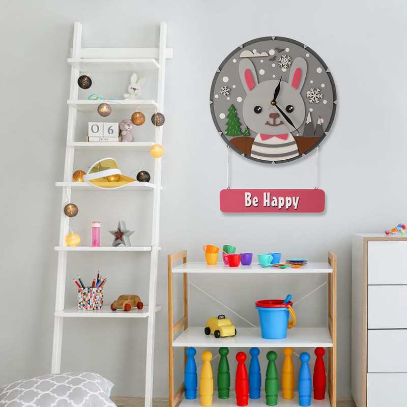 ساعت دیواری کودک مدل Mkids43-Rabbit
