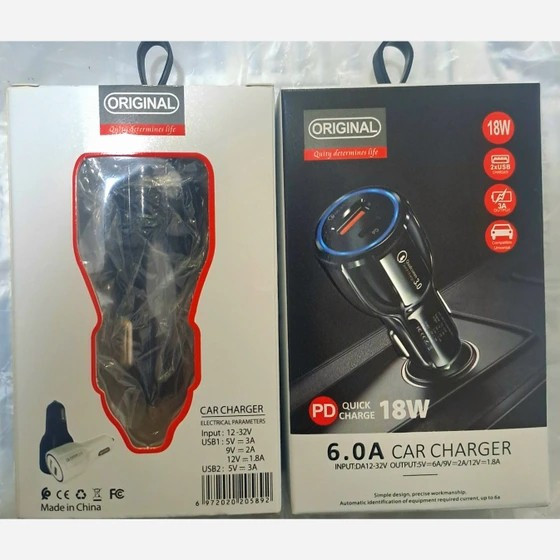 شارژر فندکی جنس خوب دارای خروجی usb و pd فست شارژ پرفروش باحداقل سود ایکس