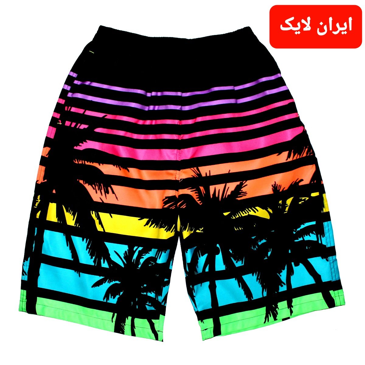 شلوارک ساحلی شلوارک مردانه شلوارک تایلندی طرح نخل شلوارک شمعی ساحلی فری سایز